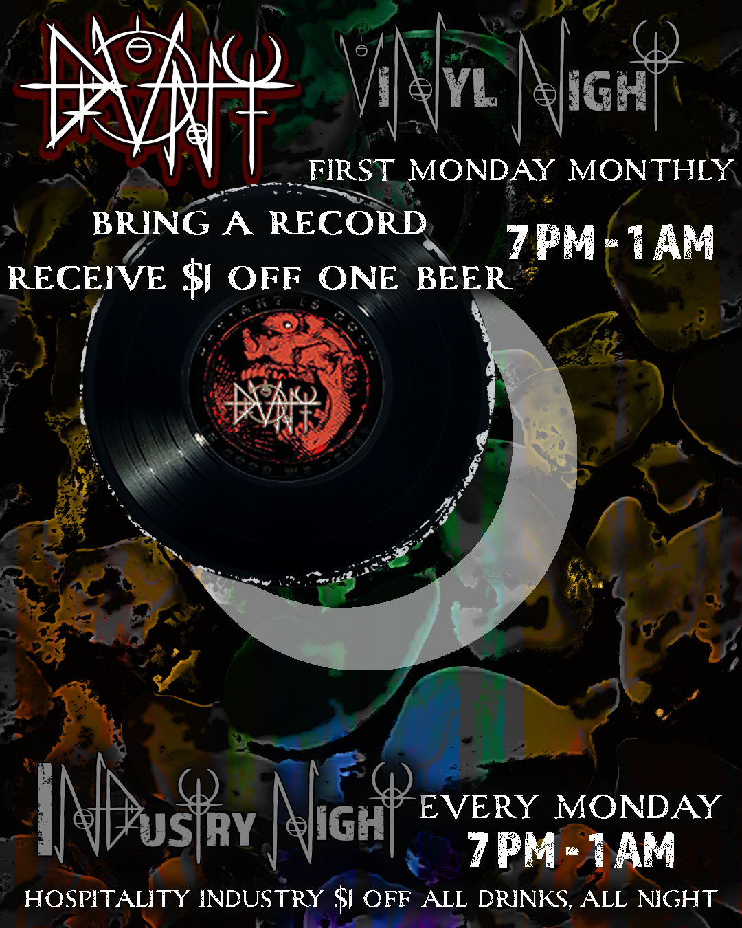 Vinyl & Industry Night Flyer